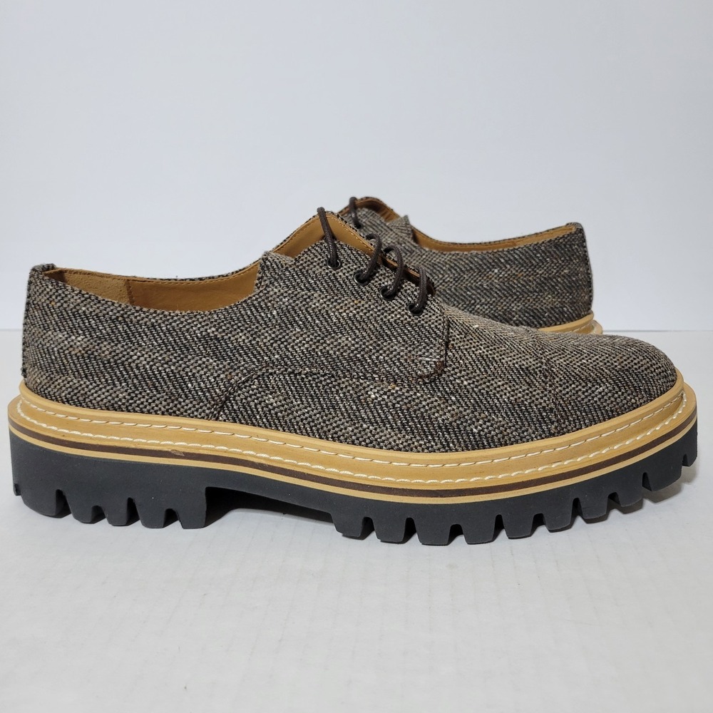 Taft Brown Herringbone Derby with Tan Welt and Black Lug Sole